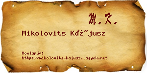 Mikolovits Kájusz névjegykártya